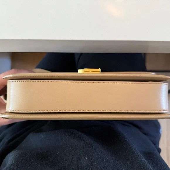 YSL Bags | YSL Calfskin Monogram Solferino Med Tan Crossbody Bag | Disco Color - Picture 13 of 16